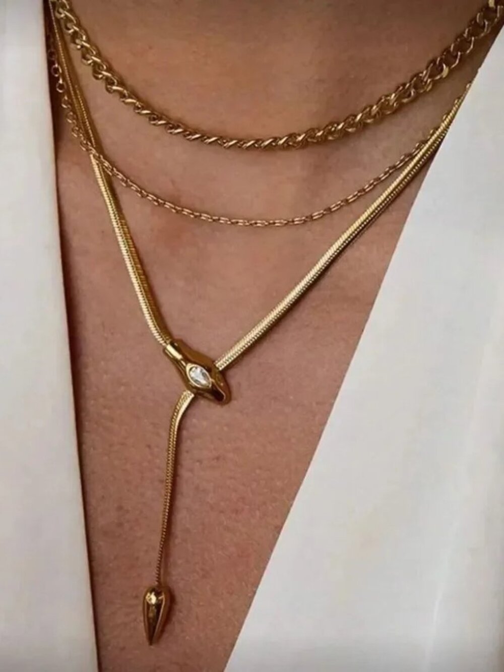 Elegant Gold y shape Necklace R97